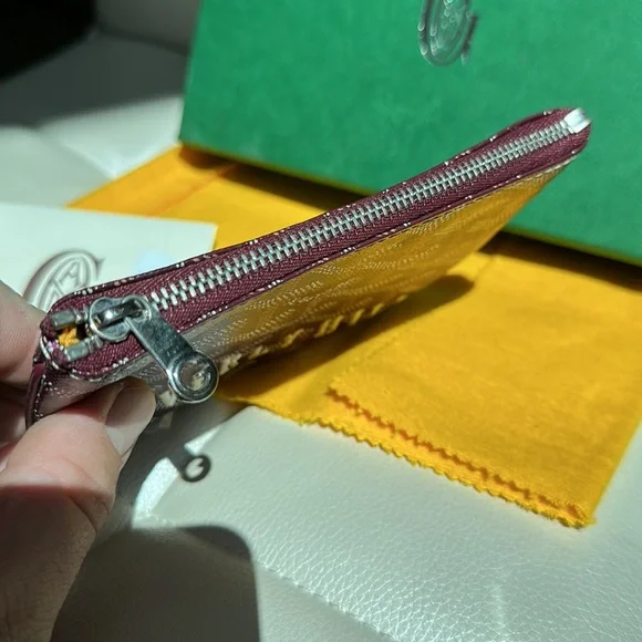 Goyard Goyardine Mini Senat Pochette burgundy pouch wallet case - Picture 7 of 11